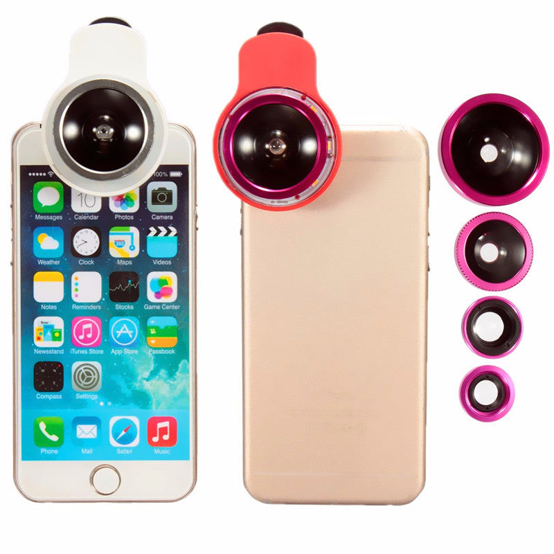 9 in 1 Clip-on Phone Selfie Speedlite 8 LED Flashlight Lamp Wide Angle Fish Eyes Lens Fill Lights