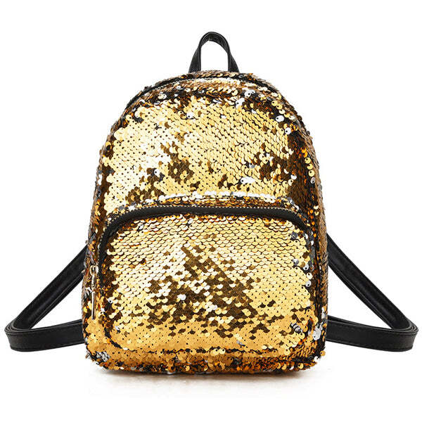 COLOR: GOLD - Let it Twinkle Sequin Backpack Pretty and Practical