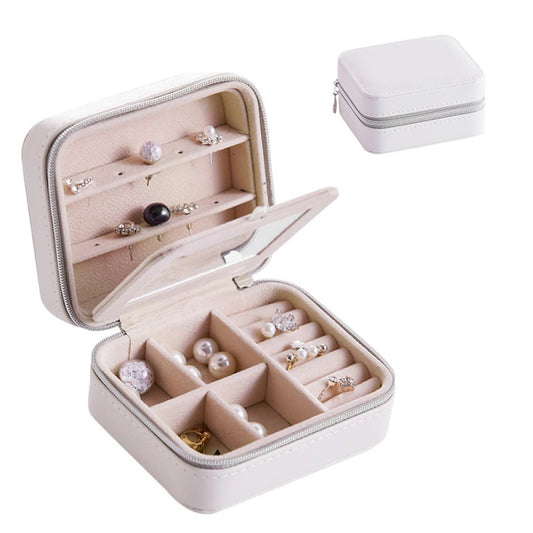 Color: CREAM - Cool Jewels A Palm Sized Compact Jewelry Box