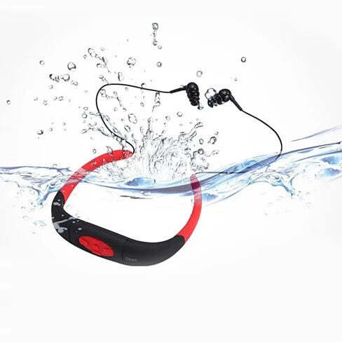 Color: Black - Aqua Tunes Bluetooth Waterproof Sports Headphones