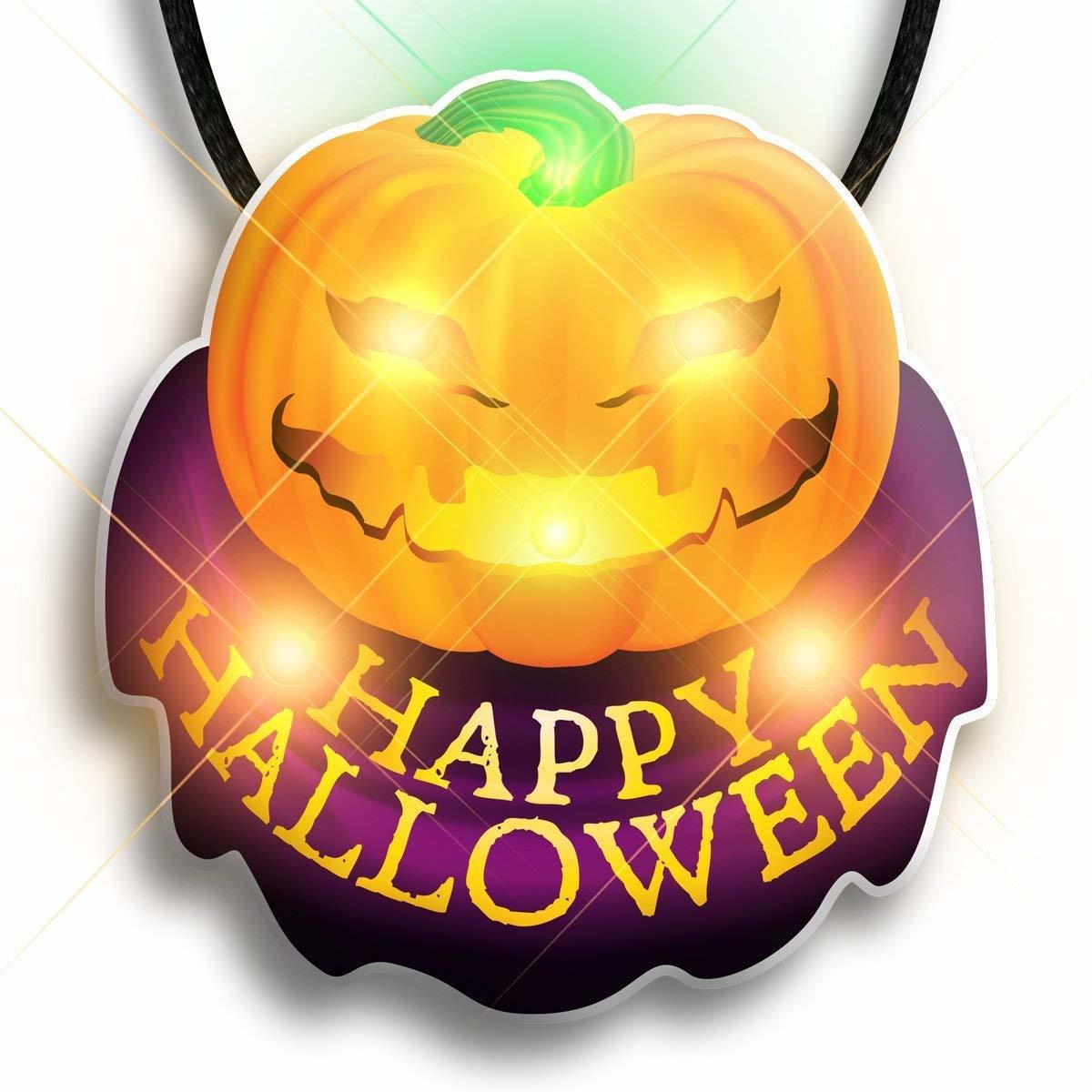 Happy Halloween Pumpkin Flashing Body Light Necklace