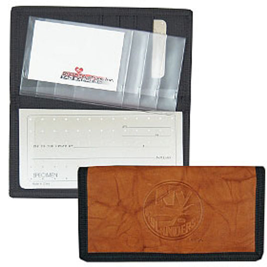 New York Islanders Checkbook Cover Leather/Nylon Embossed CO