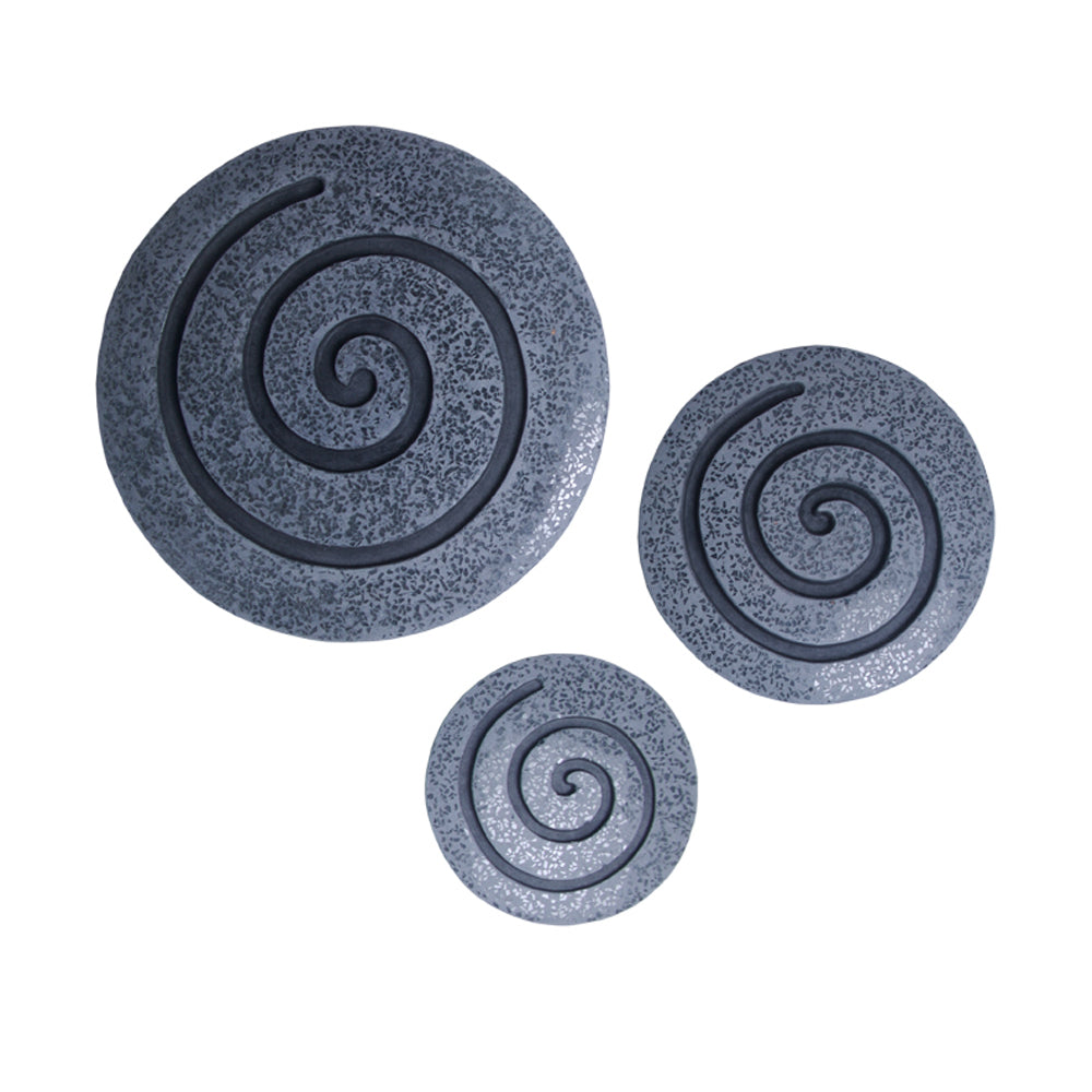 19" Gray Round Modern Spiral Wall Art