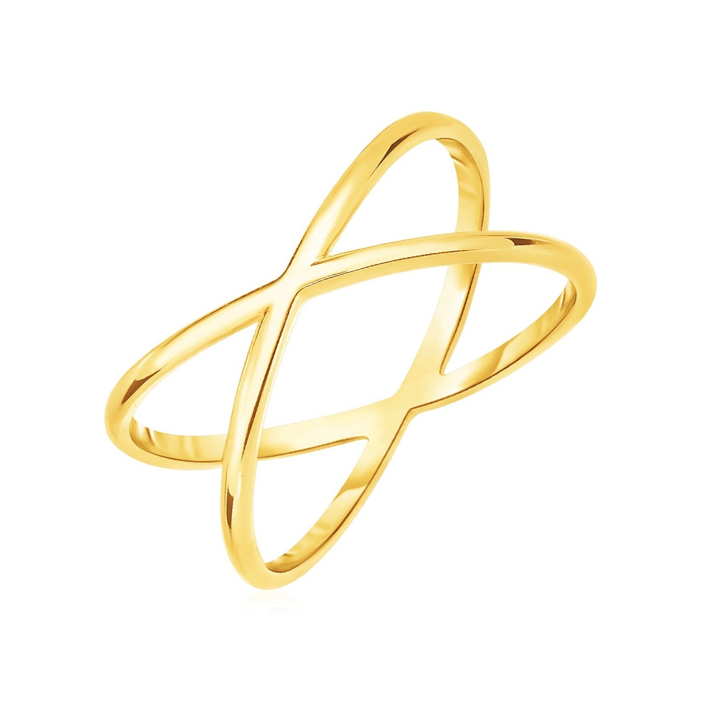 Size: 8 - 14k Yellow Gold Polished X Profile Ring