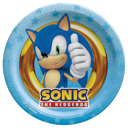 Sonic 7 Inch Round Paper Plates (8 Pack)