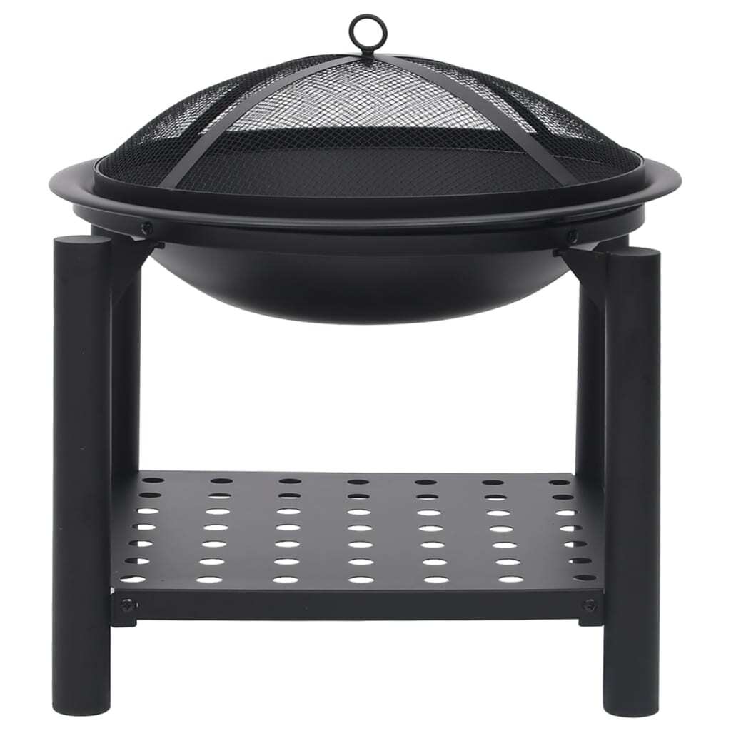 vidaXL Fire Pit with Poker 21.3"x21.3"x21.7" Steel