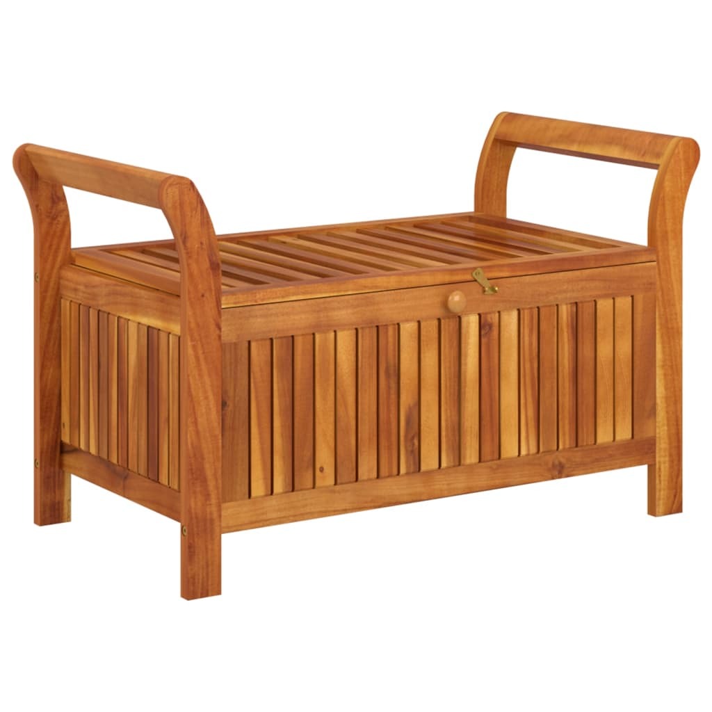 vidaXL Patio Storage Bench with Cushion 35.8" Solid Wood Acacia