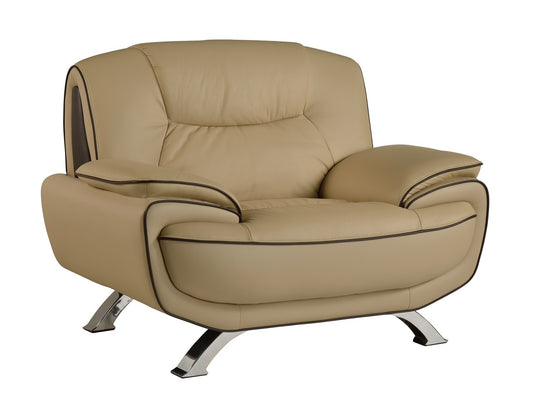 40" Beige Sleek Leather Recliner Chair