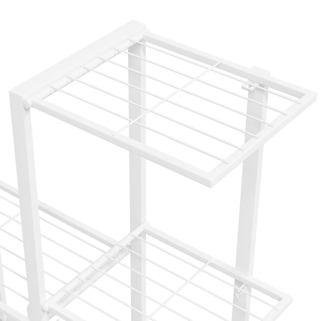 vidaXL Flower Stand with Wheel 37.2"x9.8"x36.4" White Metal