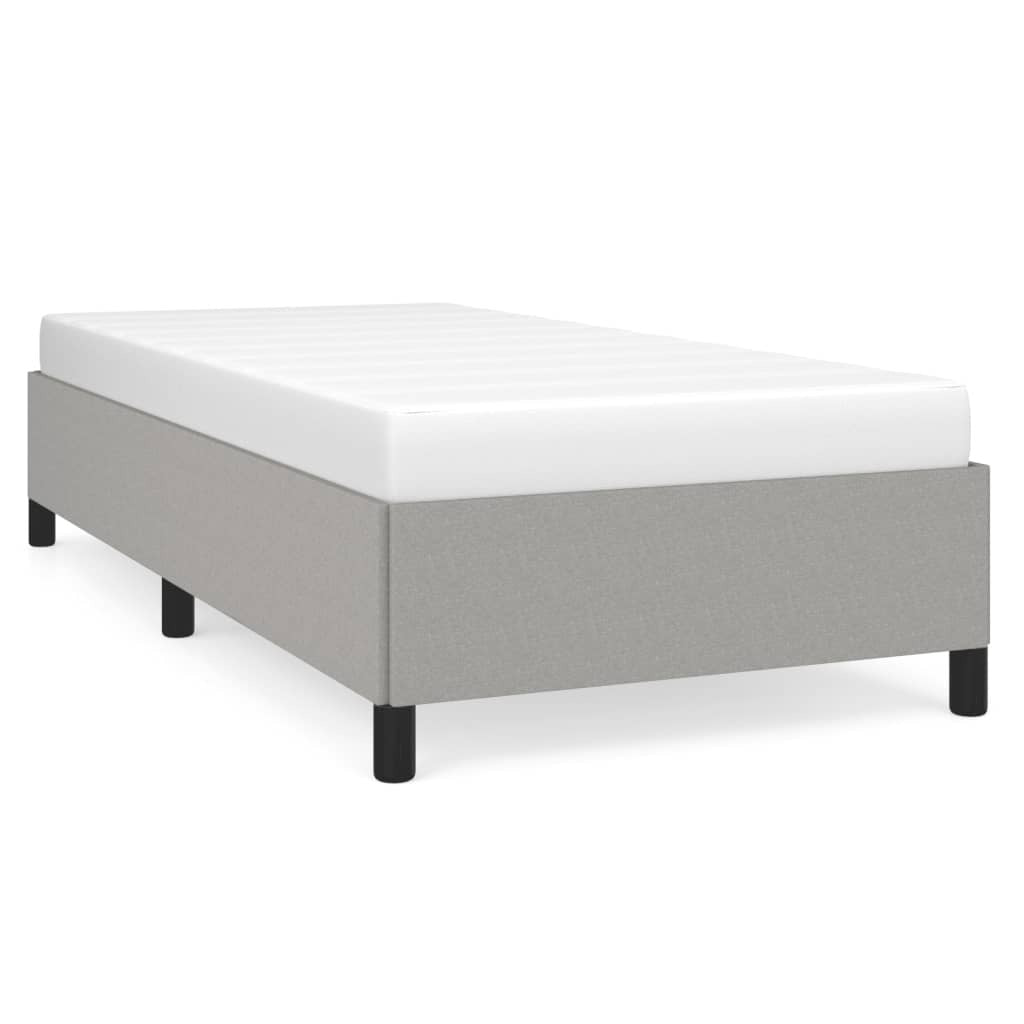 vidaXL Bed Frame Light Gray 39.4"x79.9" Twin XL Fabric