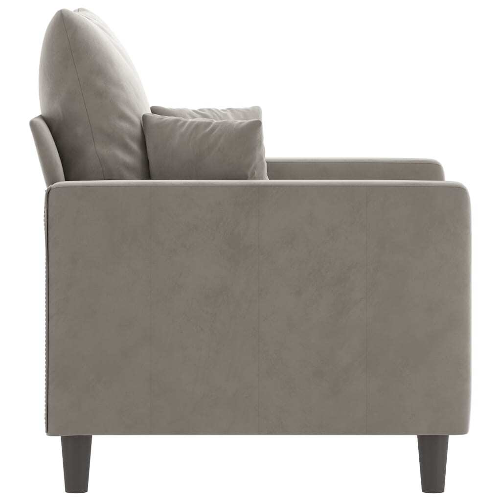 vidaXL Sofa Chair Light Gray 23.6" Velvet