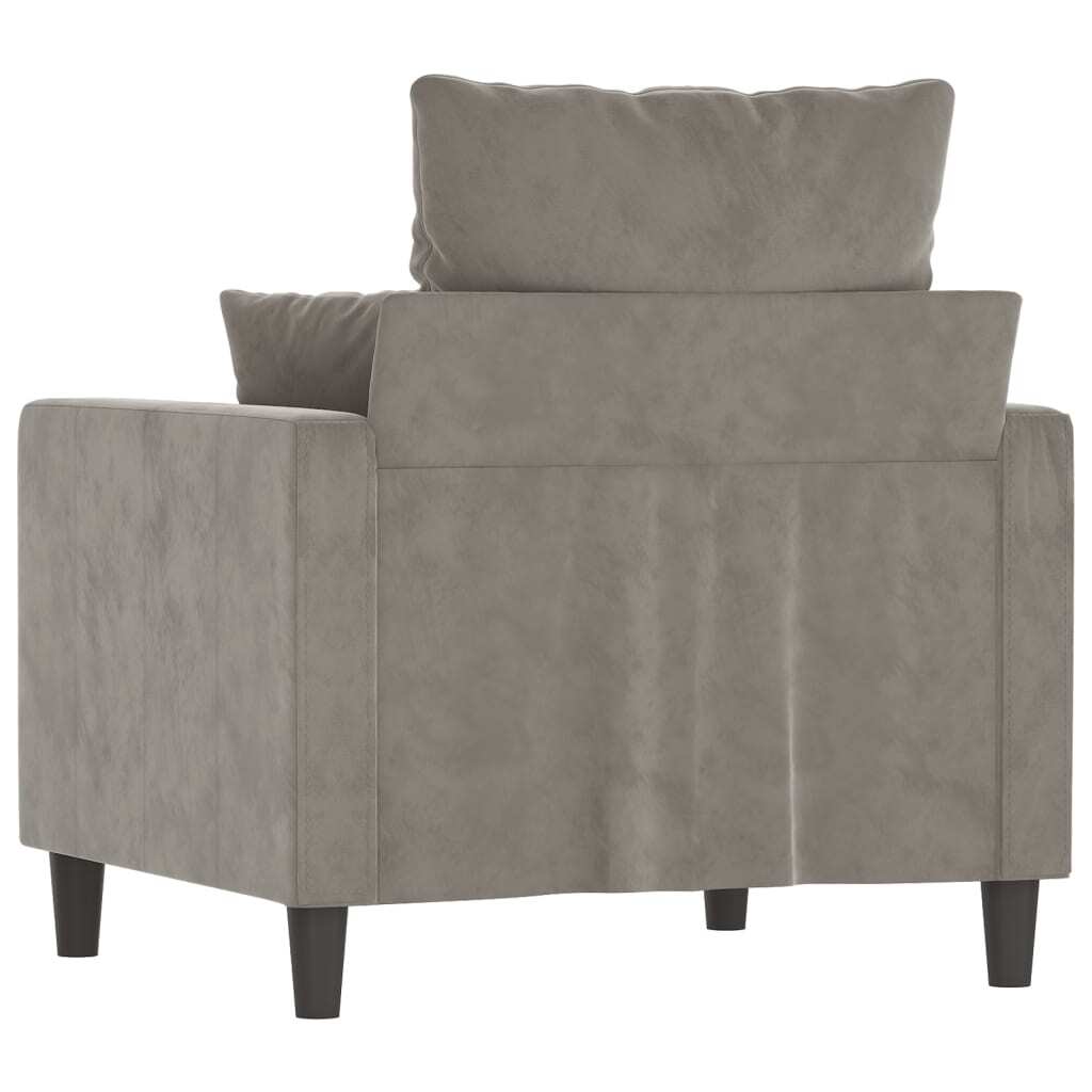 vidaXL Sofa Chair Light Gray 23.6" Velvet