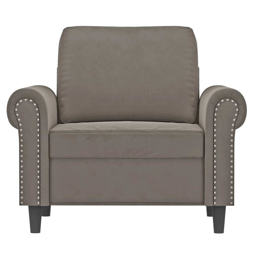 vidaXL Sofa Chair Light Gray 23.6" Velvet