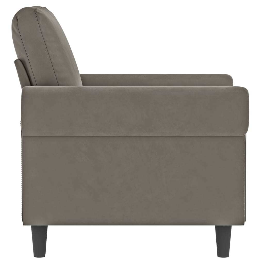 vidaXL Sofa Chair Light Gray 23.6" Velvet