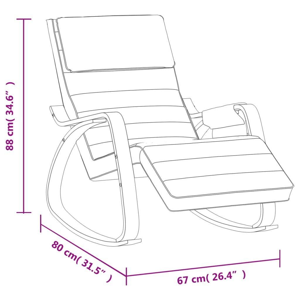 vidaXL Rocking Chair Light Gray Fabric