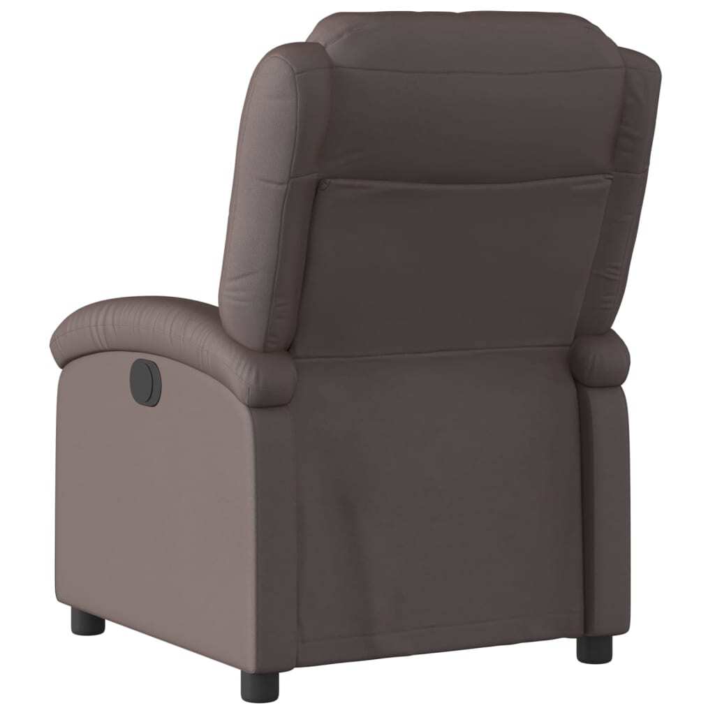 vidaXL Recliner Chair Dark Brown Real Leather