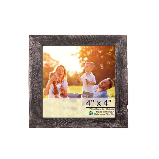 4" X 4" Rustic Farmhouse Rustic Black Wood Frame