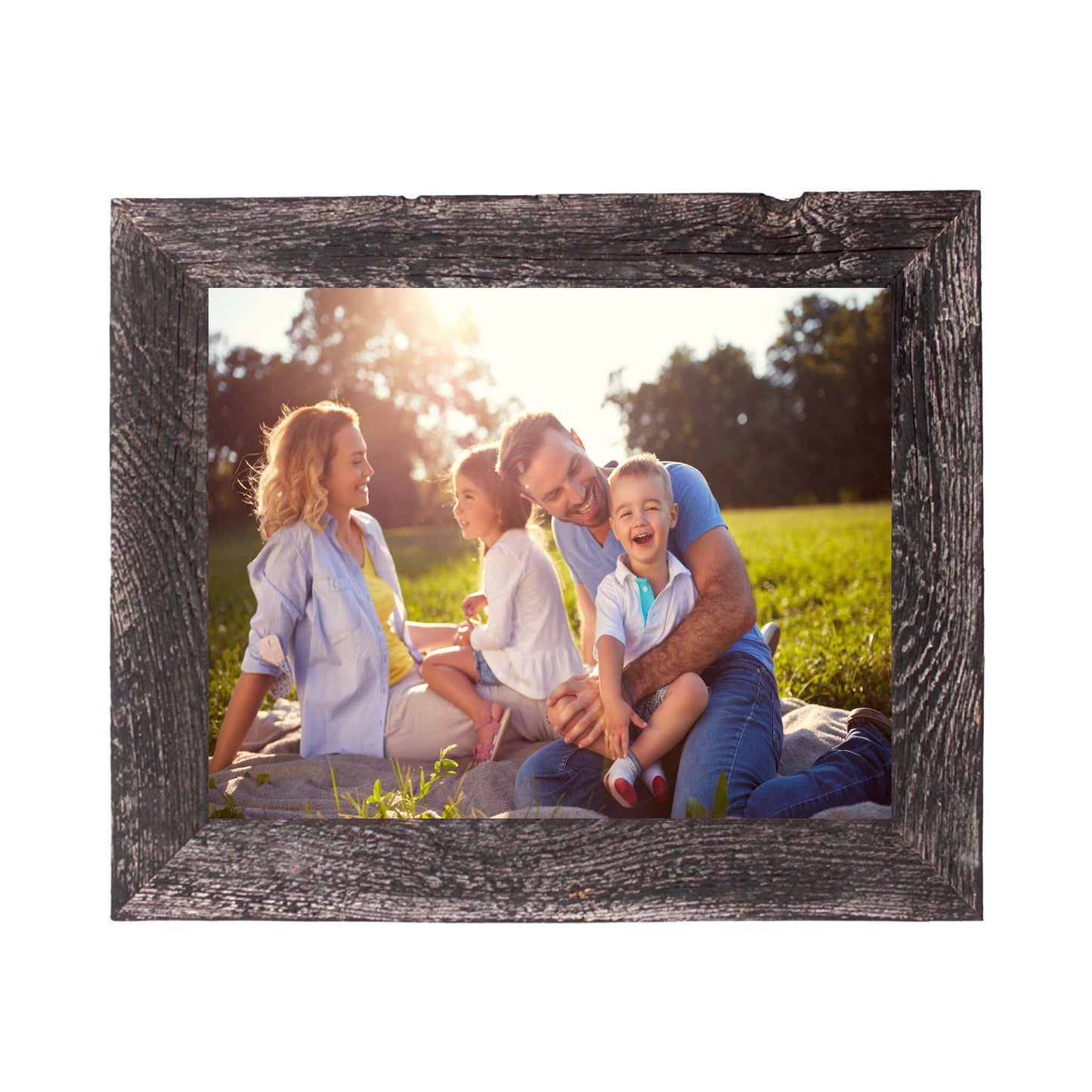 4" X 4" Rustic Farmhouse Rustic Black Wood Frame