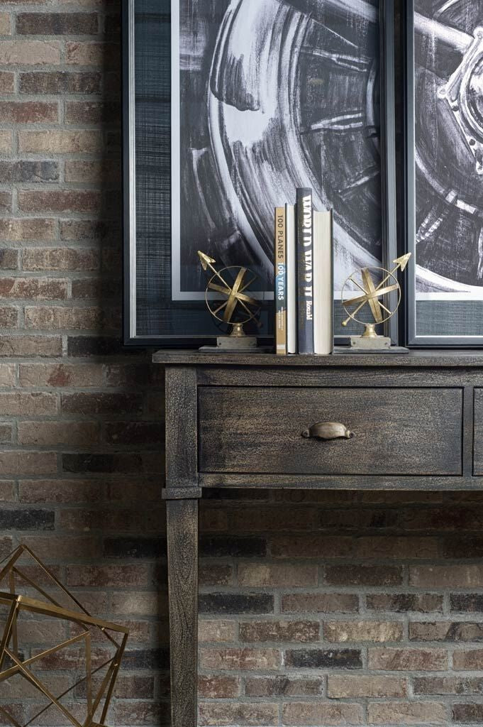 Gold Tone Metal Sphere Compass Bookends