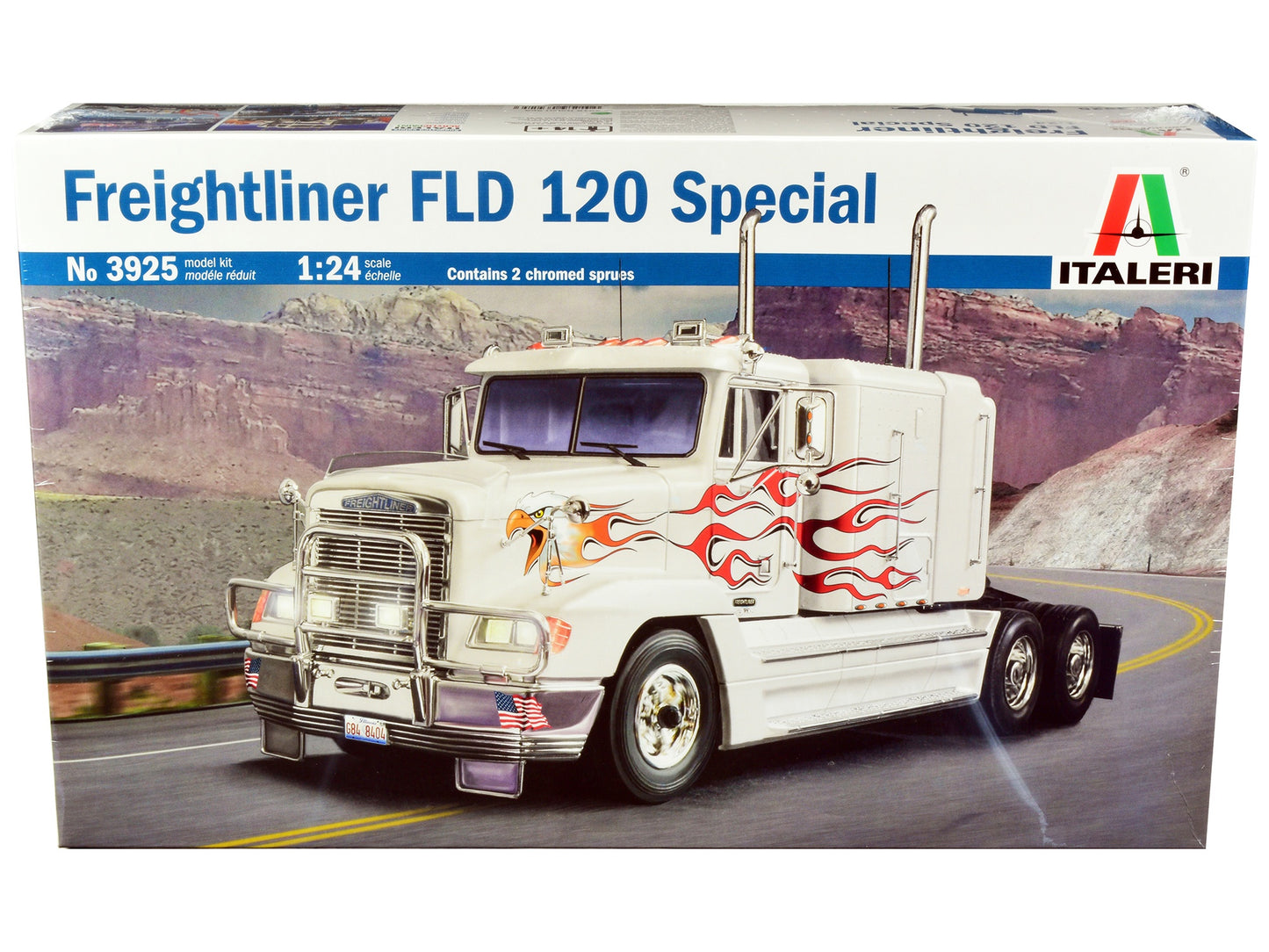 Skill 5 Model Kit Freightliner FLD 120 Special Truck Tractor 1/24 Scale Model by Italeri