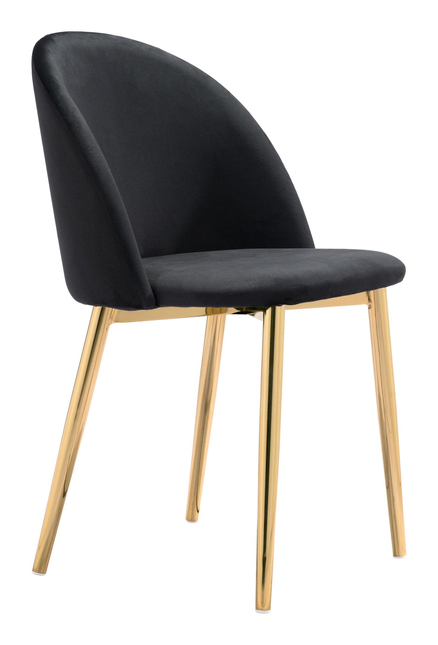 Set of Two Jet Black and Gold Modern Pringle Dining Chairs