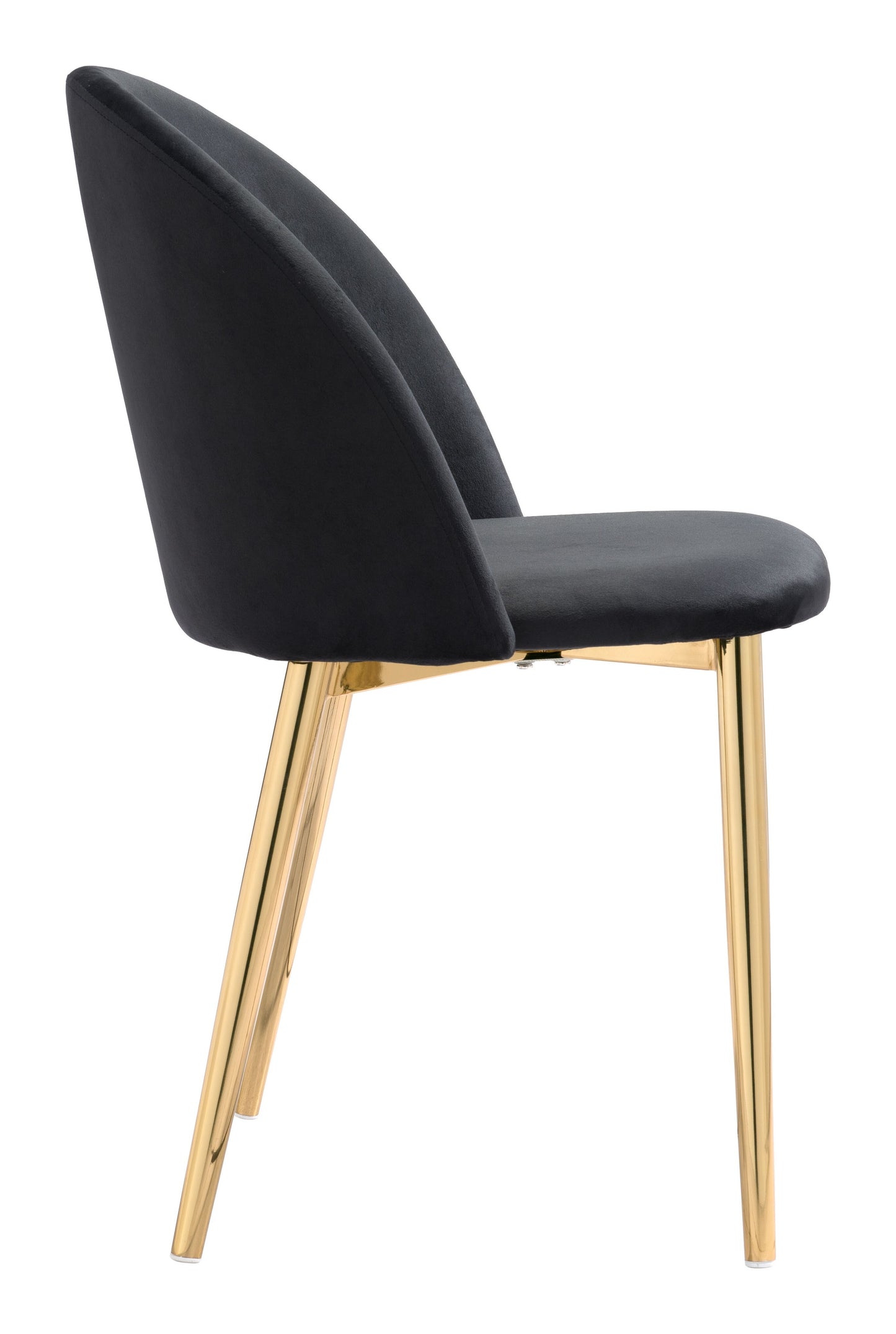 Set of Two Jet Black and Gold Modern Pringle Dining Chairs