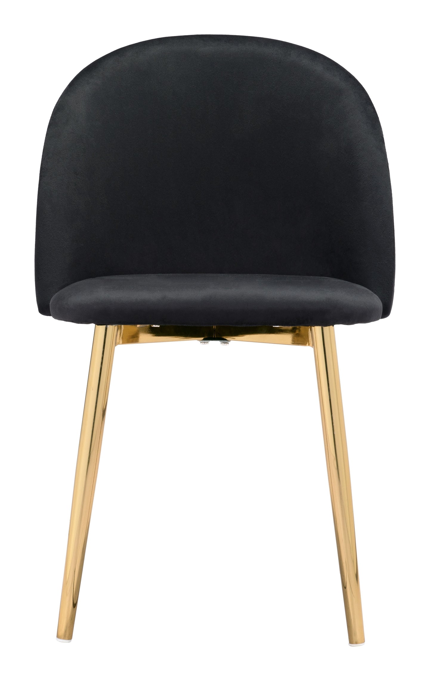 Set of Two Jet Black and Gold Modern Pringle Dining Chairs