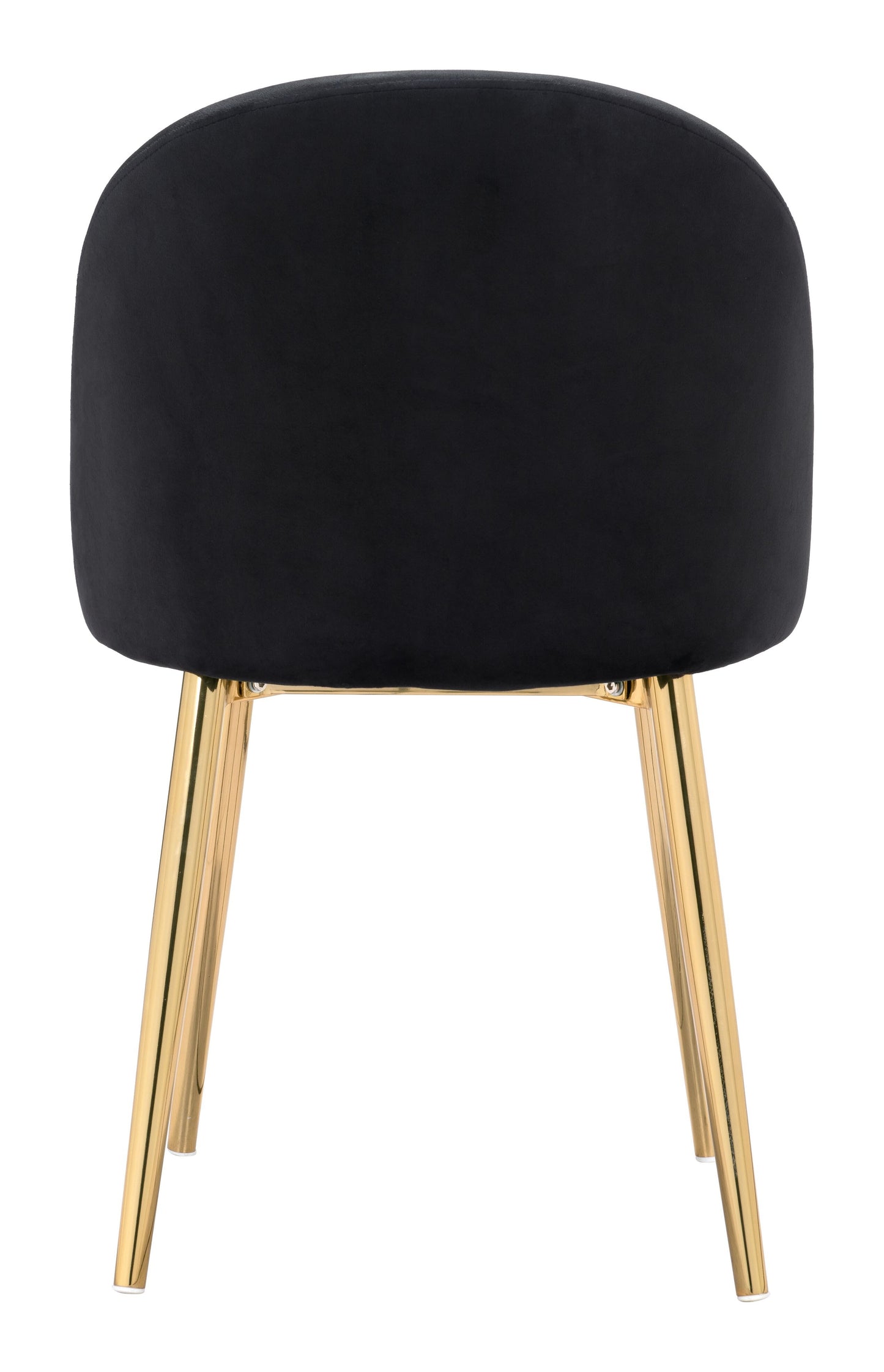 Set of Two Jet Black and Gold Modern Pringle Dining Chairs