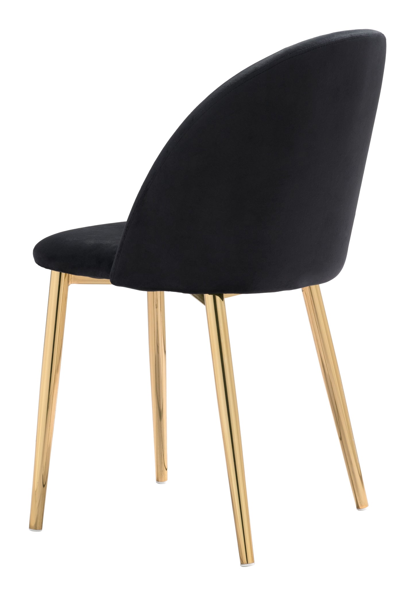 Set of Two Jet Black and Gold Modern Pringle Dining Chairs