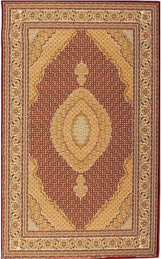 3' x 13' Red and Beige Medallion Runner Rug