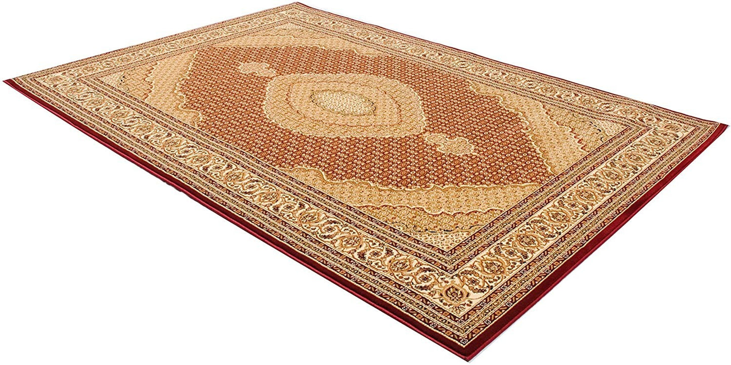 3' x 13' Red and Beige Medallion Runner Rug