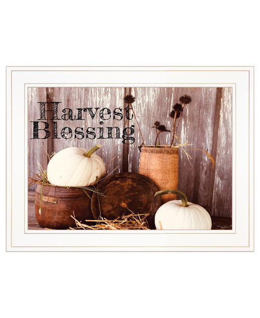 Harvest Blessings 1 White Framed Print Wall Art