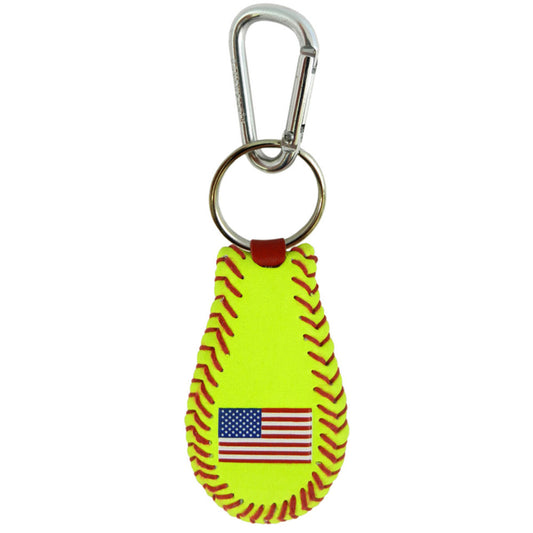 American Flag Keychain Classic Softball CO