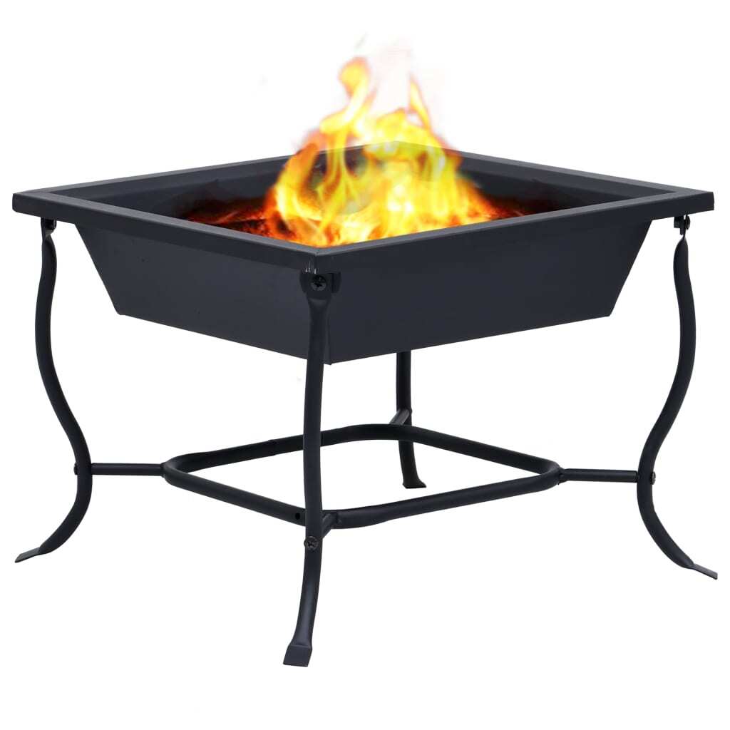 vidaXL Fire Pit Black 16.5"x16.5"x17.7" Steel