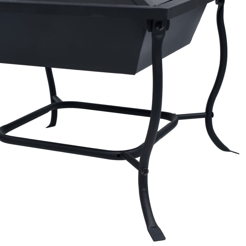 vidaXL Fire Pit Black 16.5"x16.5"x17.7" Steel