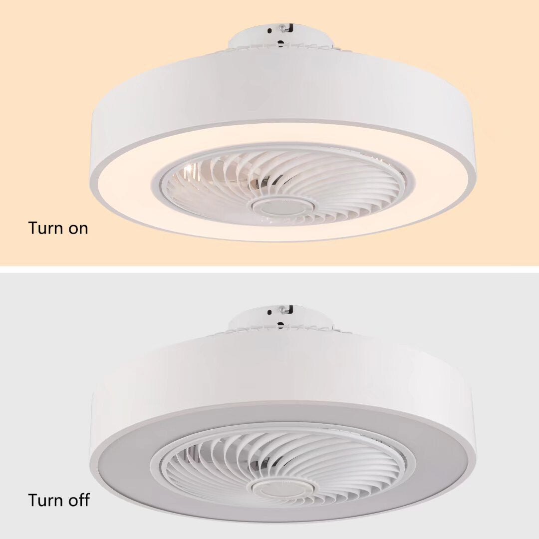 Contemporary White Ceiling Lamp And Fan