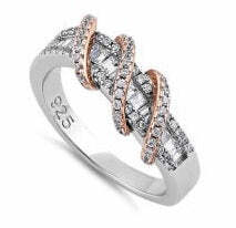 Color: TWO TONE SILVER/ROSE GOLD,Size: 11 - Prosper Rings In Various Colors And Combinations