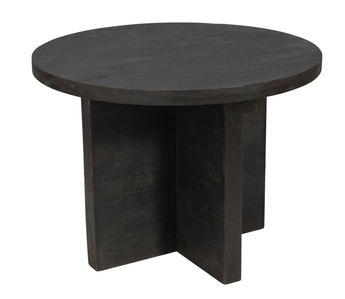 48" Dark Gray Rounded Solid Wood Dining Table