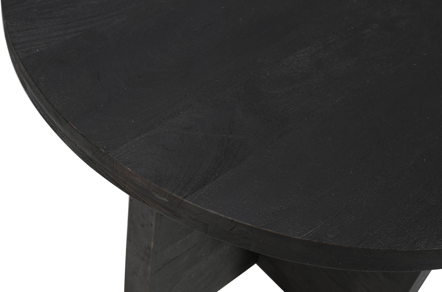 48" Dark Gray Rounded Solid Wood Dining Table