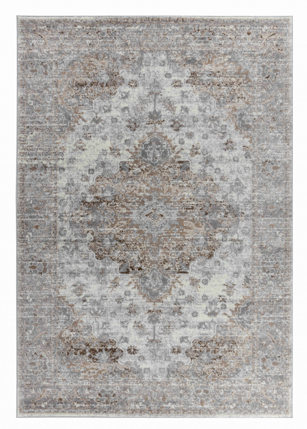 8' X 11' Brown Oriental Area Rug