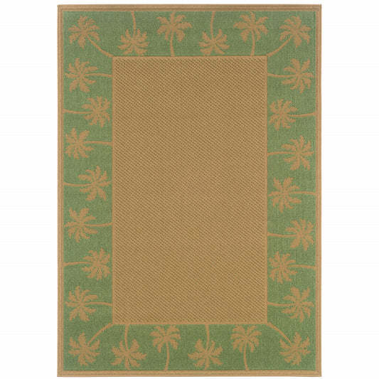 4' x 6' Beige Stain Resistant Indoor Outdoor Area Rug