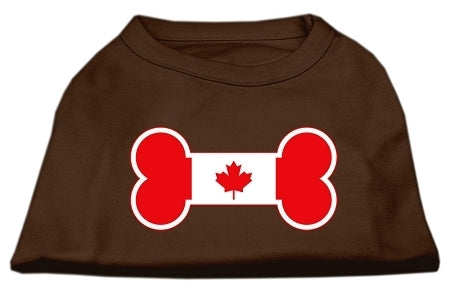 Bone Shaped Canadian Flag Screen Print Shirts Brown Lg