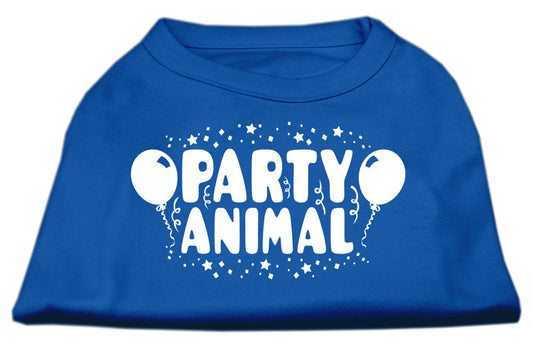 Party Animal Screen Print Shirt Blue Lg