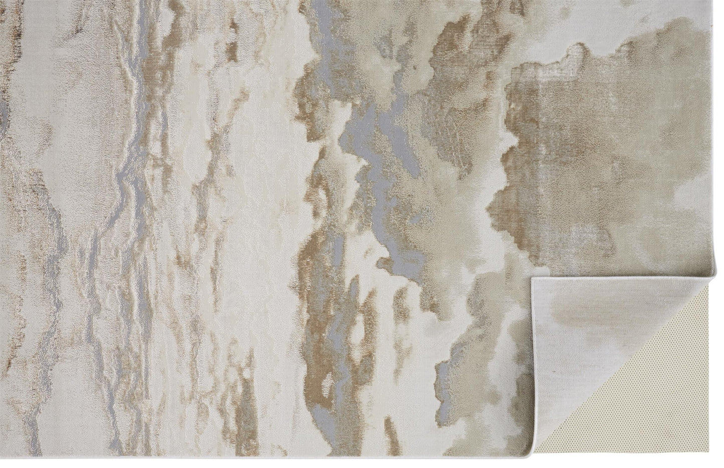 Ivory Tan And Gray Abstract Area Rug