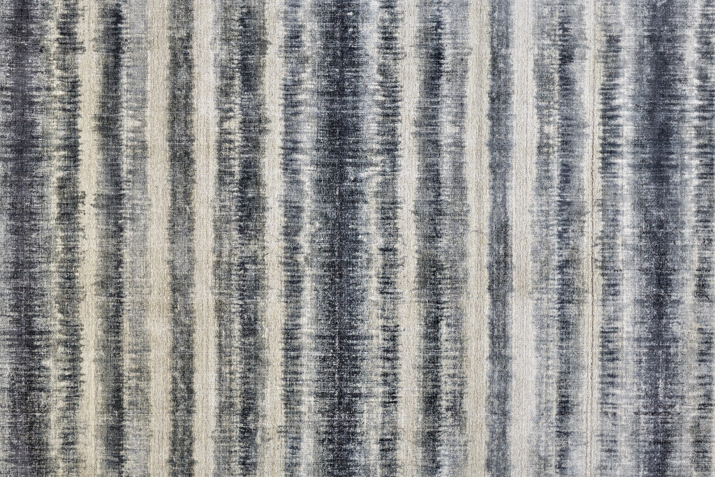 5' X 8' Ivory And Blue Abstract Hand Woven Area Rug