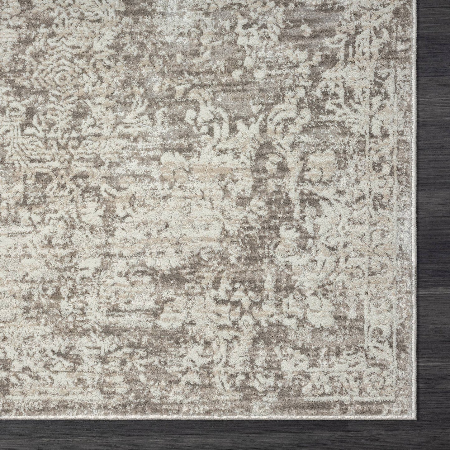 8' X 10' Gray Abstract Distressed Area Rug