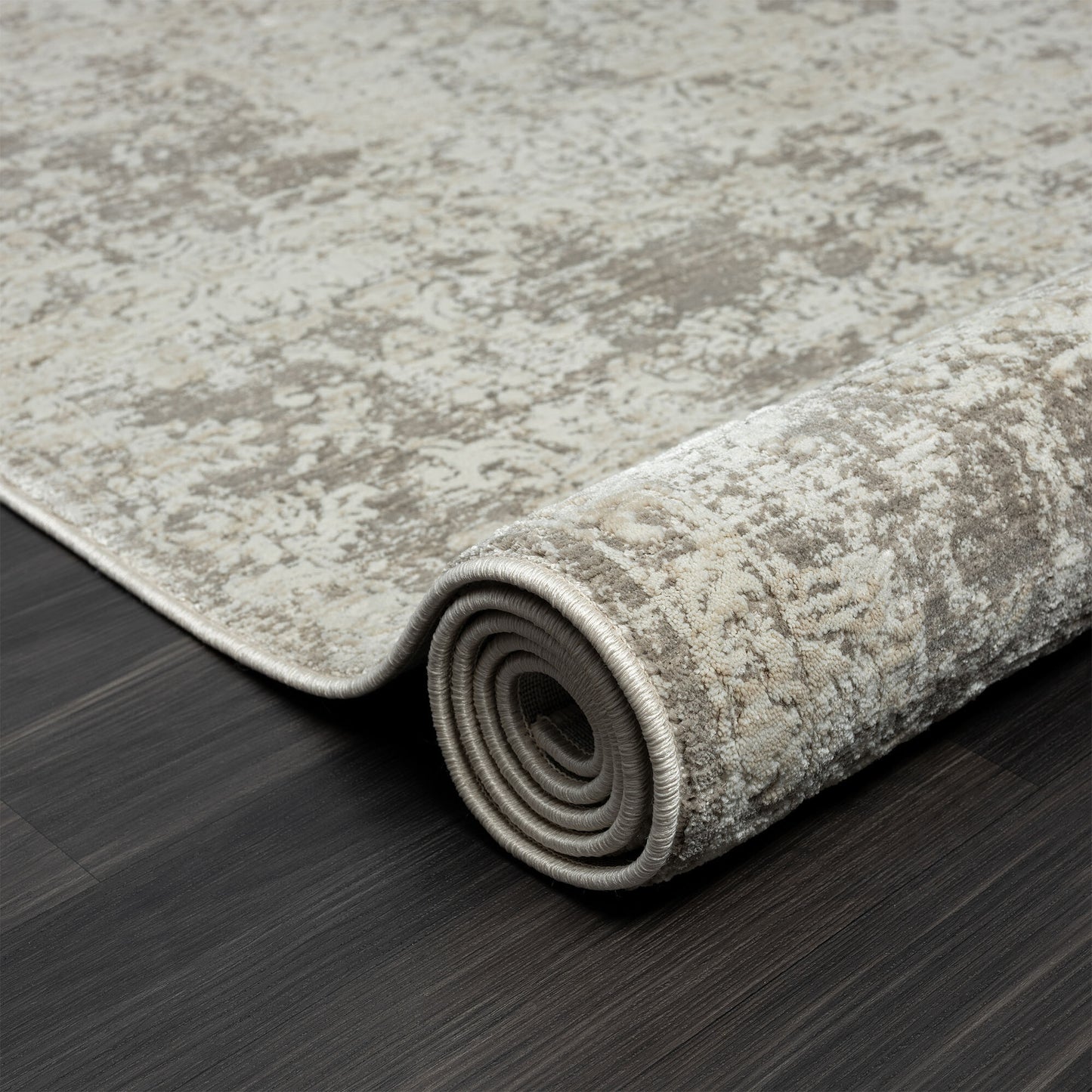 8' X 10' Gray Abstract Distressed Area Rug