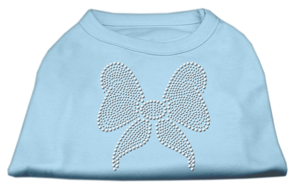 Rhinestone Bow Shirts Baby Blue S