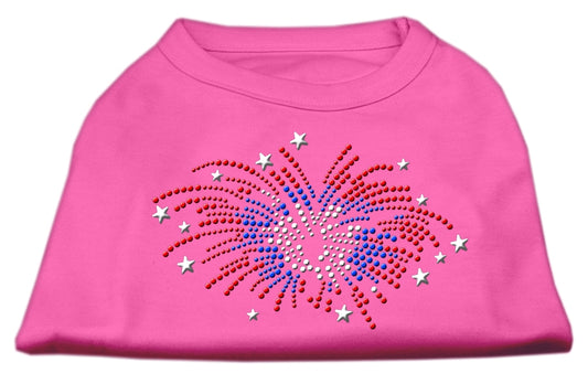 Fireworks Rhinestone Shirt Bright Pink XL