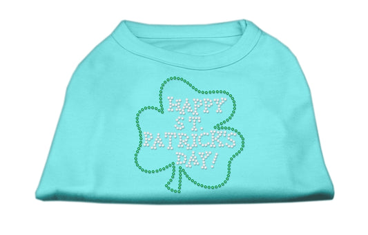 Happy St Patrick's Day Rhinestone Shirts Aqua M